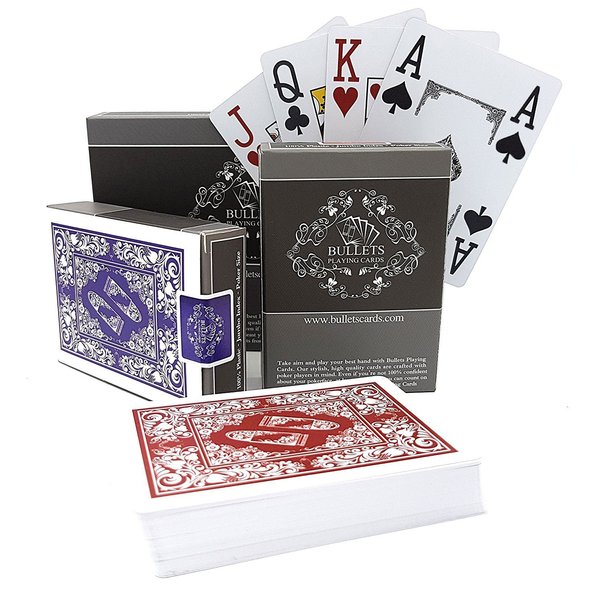 Double pack of professional playing cards - professional casino style poker cards for texas holdem - premium jumbo index with four pips'