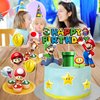 WEERSHUN Super Bros Cake Topper for Birthday Party, Fun Kid's Party Cupcake Decoration, Super Brother Birthday Party Supplies 14Pcs