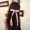 4 PCS Ribbon Hair Clips Bowknot With Long Tail,Bow Hair Clips,Hair Clips for Women with Bowknot Clips,Hair Bows for Women Ribbon for Hair Barrettes Bow clips(Black, Cream White, Pink, Wine Red)