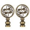 Canomo 2 Pieces Double Dragonflies Lamp Finials Hollowing out Treatment for Lamp Shade, Antique Bronze
