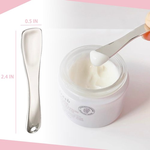 LUTQ Metal Makeup Spatula Tool - Spatula for Skincare, Cosmetic Scoop for Creams, Lotions, Masks - Makeup Spatula in Rose Gold, Silver and Gold Colors