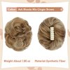 Leterly Messy Bun Hair Piece, Claw Clip Hair Bun Hairpieces Thick Updo Scrunchies Ponytail Hair Extensions Synthetic for Women Ash blonde mix Ginger Brown