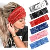YARIEW Boho Headbands for Women Wide Bandana Headbands Stretch Knotted Headband Elastic Head Bands Women's Hair Band Non-Slip Yoga Workout Head Wraps Hair Accessories for Women Girls 6 Pack