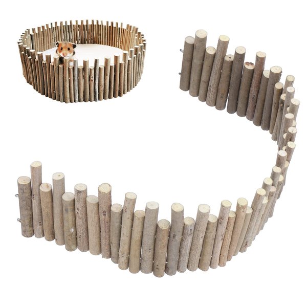Hamster Toys, Flexible Hamster Wooden Bridge Door Fence Hamster Chew Toys Decor Standing Climbing for Mice Gerbil Chinchilla Small Animals Chew Toys(11.8in)
