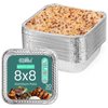 FUNSTITUTION Aluminum Foil Pans 8x8 Inches (30 Pack) - Tin Foil Pans with High Heat Conductivity - Disposable Aluminum Tray Cookware For Baking, Grilling, Cooking, Storing, Prepping