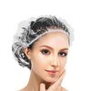 FirstKitchen 100PCS Disposable Shower Caps, Elastic Plastic Clear Hair, Medium Shower Cap, Thicker Waterproof Clear Bath Caps for Women Short Hair Treatment, Salon, Spa, Hotel, Travel(17.3")
