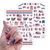 8Sheets 4th of July Nail Art Stickers Independence Day Nail Decals 3D Self Adhesive Nail Supplies American Flag Eagle Fireworks Design Classic USA Independence Day Elements Nail Decoration Accessories