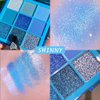 AMY'S DIARY Dark Light Royal Blue Pearl White Glitter Shimmer Eye Shadow Makeup Palette,9 Colors Highly Pigmented Waterproof Matte Glitter Shimmer Daily Party Sparkling Eyeshadow Palett Gift