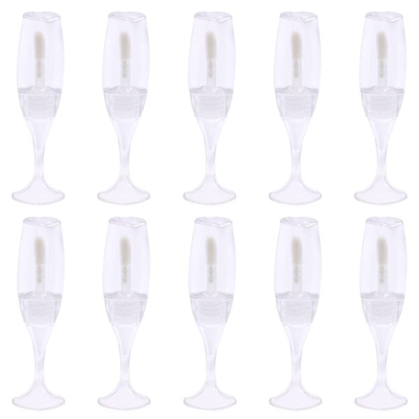 FZBNSRKO 10 Pcs Lip Gloss Tubes Mini Wineglass Shaped Empty Lip Mini Refillable Bottles Lip Gloss Tube Lip Balm Containers Glaze Container for Women Girls(8ml,Transparent)