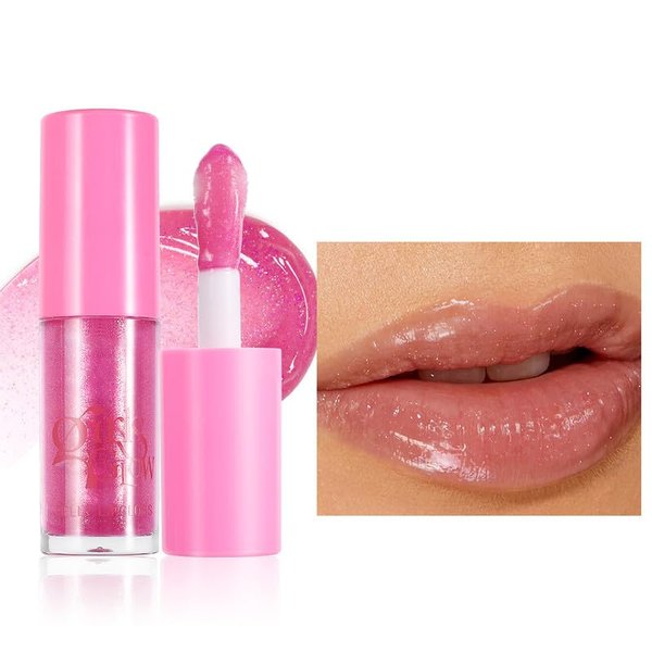 MIESCHER Jelly Lip Oil Gloss, Hydrating Moisturizing Plumping Lip Gloss, High Shine Lip Gloss Hybrid Nourishing Lip Care Non-Sticky Lip Oil, Vegan, Fresh Sheer Color Tinted Lip Gloss(2# Grape Soda)
