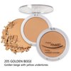MAEPEOR Pressed Powder 8 Colors Oil Control Matte Face Pressed Powder Waterproof Long Lasting Finishing Powder Flawless Lightweight Face Compact Pressed Powder (05 Golden Beig)
