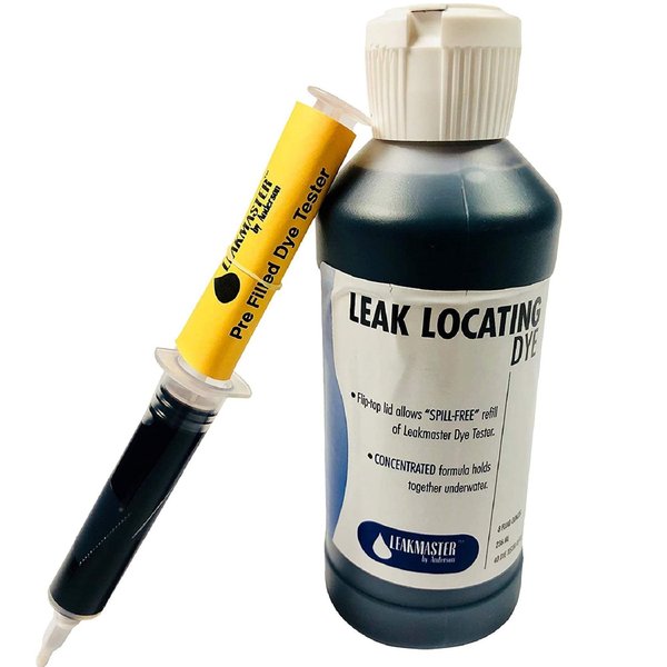 Pool Leak Detection Kit - Leakmaster Leak Location Dye with Refillable Syringe - Diagnose Leaks in Swimming Pools, Spas, and Hot Tubs (Blue Dye, 8 oz)