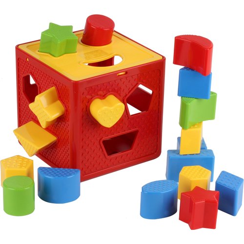 Play22 Baby Blocks Shape Sorter Toy - Childrens Blocks includes 18 Shapes - Learning Color Recognition - Colorful Sorter Cube Box - My First Baby Toys - Toys Gift for Boys & Girls