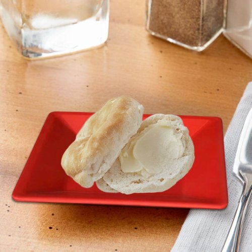 TrueCraftware- 4” x 4” Square Plate Passion Red Color Melamine Set of 3- Dinner Plates Reusable Plate Dinner Dishes Plates Perfect for Dinner Dishes Dishwasher Safe Break-Resistant