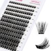 Lash Clusters DIY Eyelash Extensions 168 Clusters Lashes D Curl 0.07 Natural Individual Lash Extensions Mixed Tray False Eyelashes Soft & Strong Thin Band DIY at Home (F34-0.07D, 8-16mm)