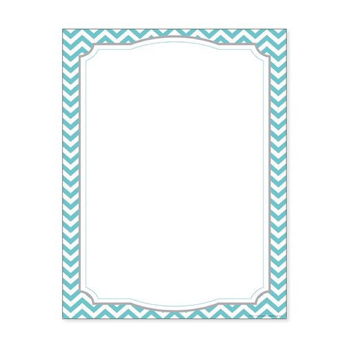 Barker Creek Designer Computer Paper, Turquoise Chevron, 8.5” x 11”, Decorative Printer Paper, Stationery, 50 Sheets per Pkg, Home, School and Office Supplies (740)