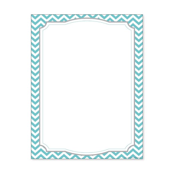 Barker Creek Designer Computer Paper, Turquoise Chevron, 8.5” x 11”, Decorative Printer Paper, Stationery, 50 Sheets per Pkg, Home, School and Office Supplies (740)