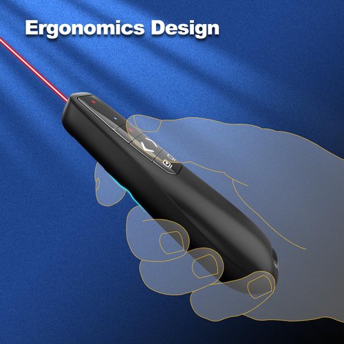 Wireless Presentation Clicker PowerPoint Presenter Remote: Red Laser Pointer Computer Clickers, USB A Project Power Point PPT Clicker for Mac Laptop Office, Slideshow Google Slide Advancer