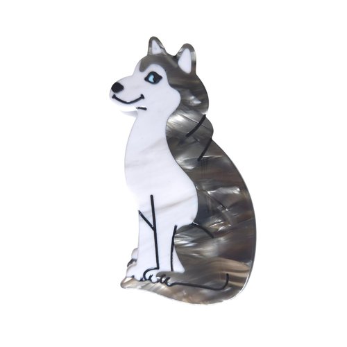 Generic Husky Dog Hair Clip,Acetate Claw Clip for Women,Women Hair Accessories, 1 Count (Pack of 1)