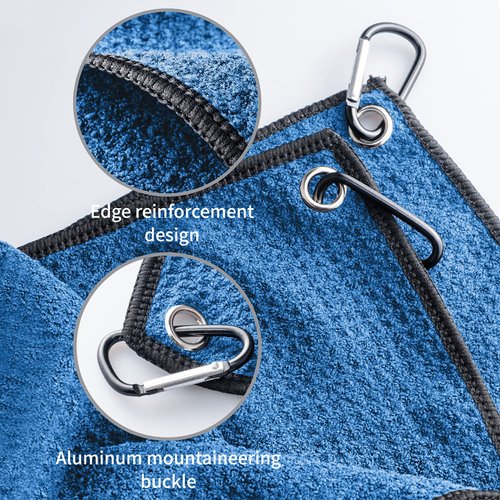 Favritt Golf Towel for Golf Bag with Clip and Accessories Set |2 Golf Towels | Golf Cleaning Brush |Golf Gifts for Men, Women