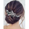 Easedaily Rhinestone Bride Wedding Hair Comb Silver Leaf Crystal Bridal Hair Piece Flower Hair Accessories for Women and Girls