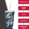 Rico Industries NFL Football Philadelphia Eagles 16oz Personalized Tumbler W/Straw - Team Colored Travel Tumbler - Keeps Drinks Cold or Hot- Reusable Straw Included