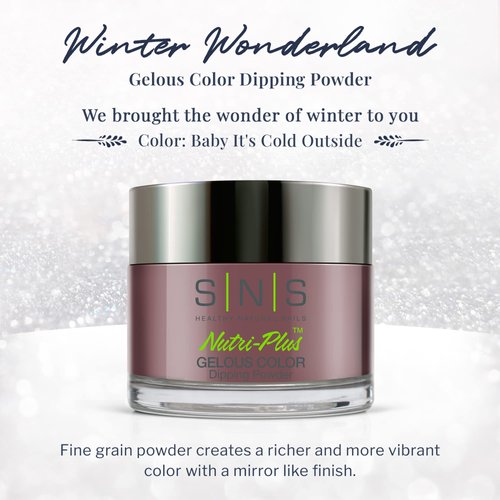 SNS Nail Dip Powder, Gelous Color Dipping Powder - Baby It's Cold Outside (Purple/Gray) - Long-Lasting Dip Nail Color Lasts up to 14 days - Low-Odor & No UV Lamp Required - 4 Oz