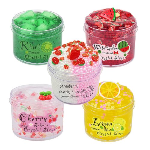 Kayswang Slime Kit Jelly Slime Pack Butter Slime Stretchy Crunchy Slime Fluffy Slime Soft Putty Stress Relief Toy Party Favors Slime Add Ins Super Light Favor Gift and Birthday (5PCS)