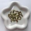 Gold Press on Nails Medium Almond Fake Nail Press ons Chrome Gold False Nails Acrylic Nails Shiny Glossy Full Cover Glue on Nails Stick on Nails for Women Girls 24 Pcs