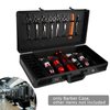 KONKENIE Carrying Case Scissors Storage with lock Portable Shears Clippers Trimmers Supplies Travel Barber Tool Organizer Box（All Black