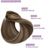 Weft Hair Extensions Sew in Human Hair Extensions Blonde Highlighted 18 Inch Sew in Hair Weft Extensions Real Human Hair Medium Brown with Bleach Blonde Highlights Hair Weave Bundles 100g