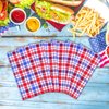 100Pcs Patriotic Buffalo Plaid Checkered Napkins,4th of July Disposable Paper Napkins Red White Blue Guest Napkins for Fourth of July Patriotic Memorial Day Independence Veterans Day Party Supplies