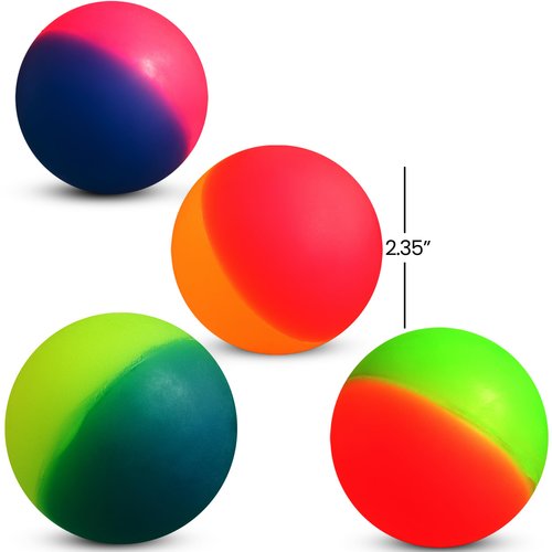 Bedwina Jumbo Super Bouncy Balls - (Pack of 6) 2.35 Inch Balls for Kids in Bright Assorted Multi Colors for Birthday Party Favors and Carnival Prizes in Bulk