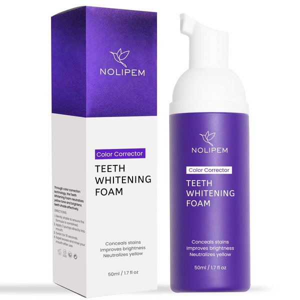 Purple Teeth Whitening, Tooth Stain Removal and Booster, Tooth Foam, Toothpaste（50ml）