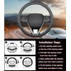 XHRING Car Steering Wheel Cover for Subaru Crosstrek Outback Forester Ascent Impreza WRX Legacy BRZ Tribeca Sport Hybrid Touring Limited LX Accessories Women Men, 2024 Black Leather 14 1/2"-15"