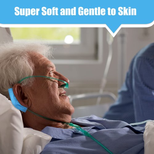 32 Pack Nasal Cannula Ear Cushions Soft Oxygen Ear Pads Comfort Oxygen Tubing Ear Cushion Cannula Wrap Oxygen Covers for Oxygen Users to Prevent Cheek Indentation Discomfort Ear Soreness