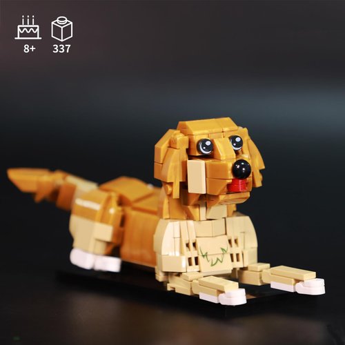 KAZI Dog Building Toy Set,Dogs Gift for Animal-Lovers,Ideas Golden Retriever Dog,Building Set for Girls and Boys,Creative Buildable Toys for Kids 8 and Up,Christmas Decor,Party Favors