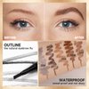Eyebrow Pencil Light Brown, Microblading Tattoo Brow Pen With A Micro-Fork Tip Applicator, 4 Point Eyebrow Pencil Waterproof Smudge Proof Four-Fork Liquid Eyebrow Pencil Long Lasting Natural Fine Wild 4D Eyebrow Pencil Makeup (01# Light Brown)