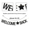 RoadSea Welcome Back Banner - Retirement Party Supplies - Welcome Home Party Decorations - Black Glitter