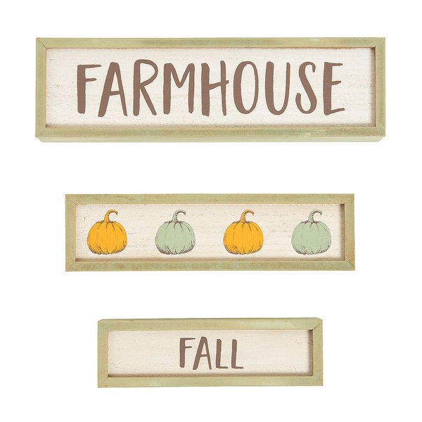 Oriental Trading Farmhouse Fall Wooden Tabletop Blocks - Multicolor | Pack of 3