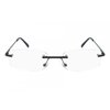 EYE ZOOM 3 Pack Classic Rectangluar Metal Frame Rimless Reading Glasses for Men and Women (Black, Gunmetal and Silver, 1.00)