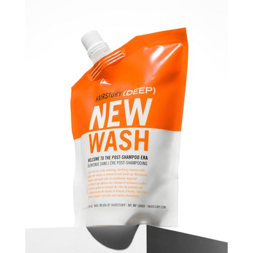 Hairstory New Wash DEEP Clarifying Cleansing Cream + Scalp Brush for Oily Hair | Color Protectant | Sulfate-Free | Natural | Apple Cider Vinegar & Argan Oil | Shampoo & Conditioner Alternate, 8oz