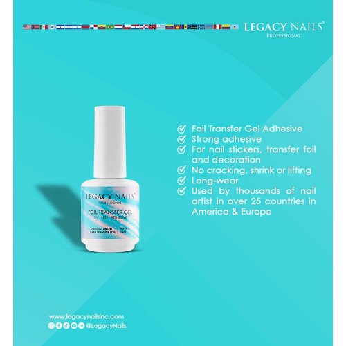 Legacy Nails Professional Gel Glue Crystals & Dusty Shimmer 0.5oz - Adhesive Gel for Crystals, Rhinestones & Nail Art Gems, Quick-Drying, Long-Lasting, Soak-Off, Easy to Use UV LED