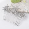 Beaupretty Hair Accessories for Women Gold Decor 2pcs Star Hair Side Combs Rhinestone Wedding Bride Headpieces Women Hair Accessories Silver Bridal Hair Accessories Hair Comb Clips