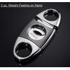 Cigar Cutter Guillotine Stainless Steel Double Blade, 23mm Max. Cigar Diameter Guillotine Cigar Cutter (Gun Color)