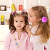 16pcs Pom Pom Hair Ties for Girls Soft Fluffy Ponytail Holders PomPom Hair Band for Toddlers