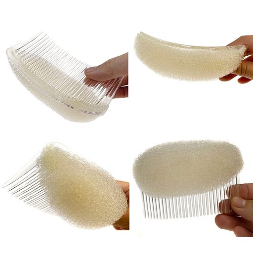 2Pcs Charming Bump It Up Volume Inserts Sponge Styling Insert Do Beehive Hair Styler Bun Maker Tool Hair Base Hair Comb Hair Styling Accessories
