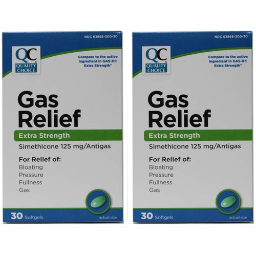 Quality Choice Gas Relief Extra Strength Simethicone 125 mg 30 Softgels (2 Pack)