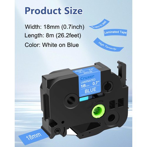 4 Pack Replace for Brother P-Touch TZe-545 TZe545 TZ54 18mm Laminated Tape 3/4 Inch x 26.2 feet Blue Tape Refill for Ptouch PTD400 PTD600 PTD400AD PTP710BT Label Maker, Easy to Peel Durable Tape