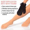 Tanning Mitt Kit – Self Tanner Mitten for Body and Face w/Exfoliation Mitt – Sunless Tanning Mitt Applicator - Double Sided, Washable, Ultra Soft Tanning Gloves for Tan with No Streaks